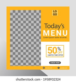 Social media template, culinary theme. Suitable for online stores in promoting a product or brand
