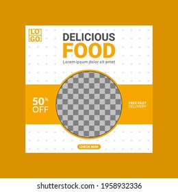 Social media template, culinary theme. Suitable for online stores in promoting a product or brand