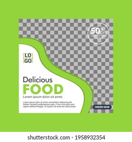 Social media template, culinary theme. Suitable for online stores in promoting a product or brand
