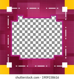 Design von Social Media-Vorlagen. Bearbeitbare Social-Media-Vorlage, die gut für Ihre Inhalte, Ihr Marketing, Ihr Produkt oder Ihre Veranstaltung ist. Fotoabdeckung-Design mit rosafarbener Farbe