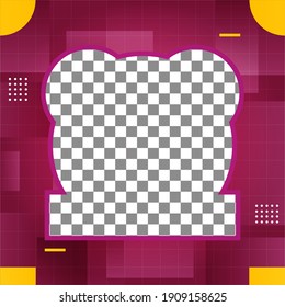 Social media template design. Editable social media template good for your content, marketing, product or event. photo cover design with pink color
