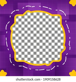 Social media template design. Editable social media template good for your content, marketing, product or event. photo cover design with purple color