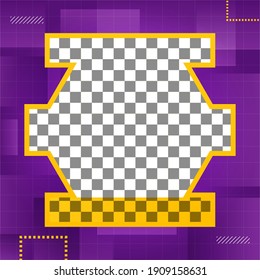 Social media template design. Editable social media template good for your content, marketing, product or event. photo cover design with purple color