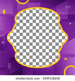 Social media template design. Editable social media template good for your content, marketing, product or event. photo cover design with purple color