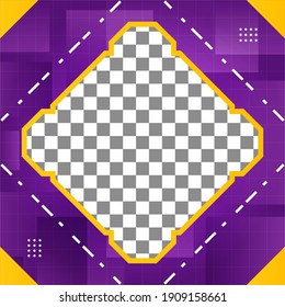 Social media template design. Editable social media template good for your content, marketing, product or event. photo cover design with purple color