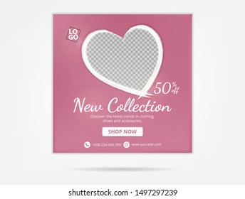 Social media template design, social media post design for fashion sale, travel, and more business product