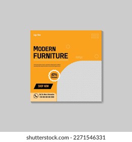 social media template design for promotion of modern furniture sale