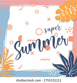social media template design summer theme