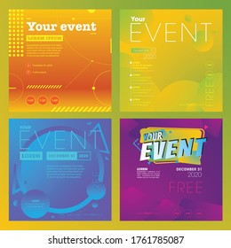 Social Media Template Design Vector