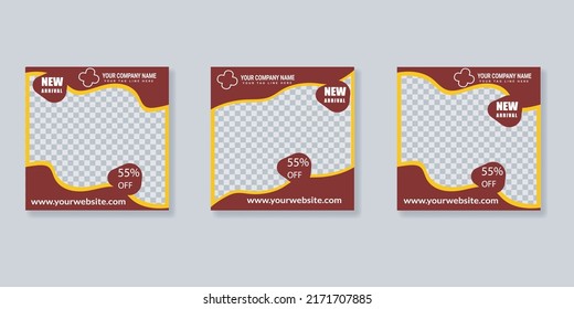 Social media template design vector
