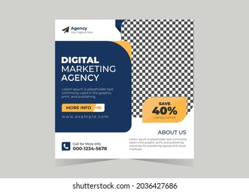 Social media template for digital marketing business agency and business sale promo banner