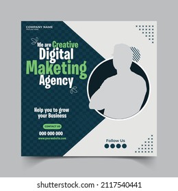 Social media template Digital Marketing agency Square Flyer Template 