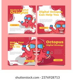 Social media template digital octopus