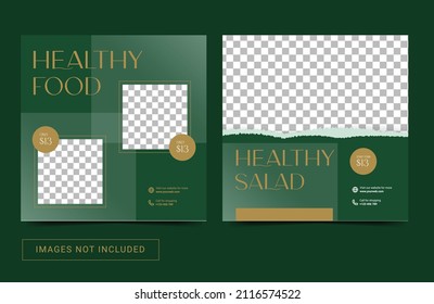Social media template for fashion digital marketing business interior furniture culinary food. Ad square flyer banner promotion.