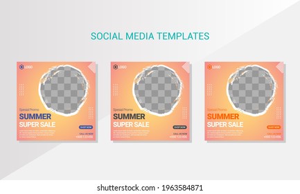 Social media template, fashion theme. Suitable for online stores in promoting a product or brand