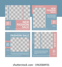 Social media template, fashion theme. Suitable for online stores in promoting a product or brand