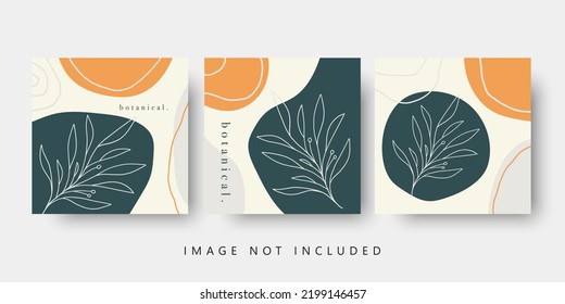 Social media template feed post banner bundle. Social media square banner template for business promotion