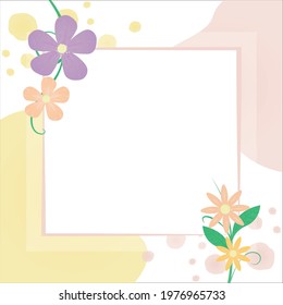 social media template with flower in vector