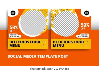 Social Media Template  For Food Category With The Warm Dominant Color