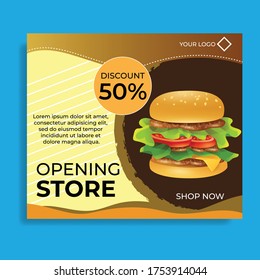 Social media template. Great vector for sales promotions, discount coupons, product marketing, online stores etc.