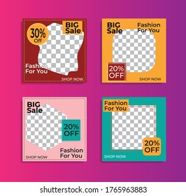 Social media template. Great vector for discount coupons, online stores, sales promotions, product marketing etc.