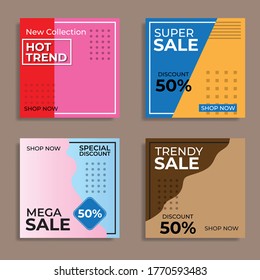 Social media template. Great vector for online stores, sales promotions, product marketing, discount coupons, web etc.