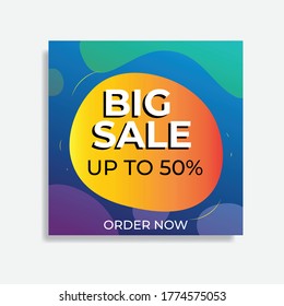 Social media template. Great vector for online stores, product marketing, web, discount coupons etc.