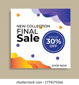 Vorlage für soziale Medien. Große Vektorgrafik für Online-Shops, Produktmarketing, Web, Rabattcoupons etc.