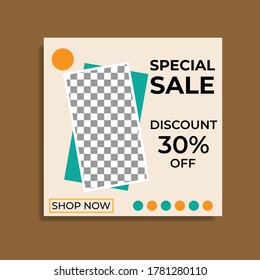 Social media template. Great vector for online stores, fashion products, web, product marketing, discount coupons, sales promotions etc.