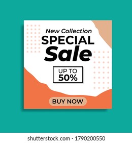Social media template. Great vector for product marketing, discount coupons, sales promotions, web, fashion, online stores etc.
