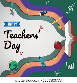 Social Media Template Happy Teachers' Day Background V4