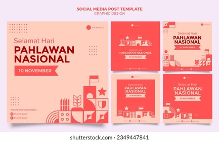 Social media template, Indonesian national heroes day