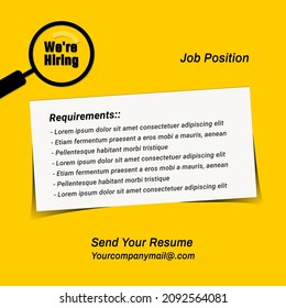 Social media template job vacancy, hiring job recruitment