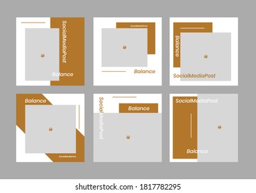 Kit de plantillas de medios sociales Diseño de conjunto para ventas de negocios Concepto de Brown