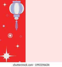 social media template with lantern design and red dominant background. perfect for chinese new day