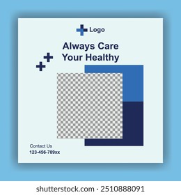 social media template for medial or clinic business design vector