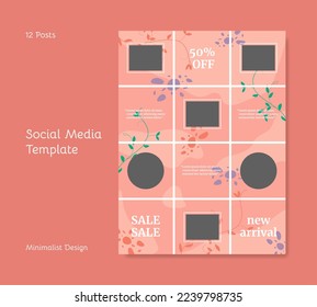 Social media template with minimalist design. Applicable for product promotion, daily post and many more. Eps 10