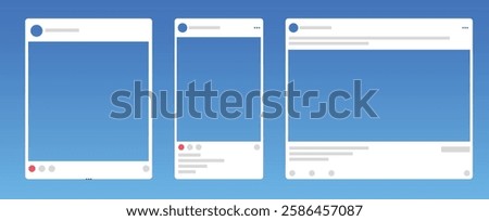 Social media template mockup for Instagram and Facebook. Simple page profile layout for professional and personal branding. Ideal for showcasing content and promotions.