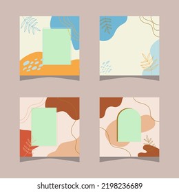 social media template multipurpose blog promotion. fully editable social media square post frame organic sale poster. beige brown khaki ad banner vector background