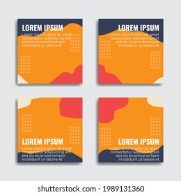 Social media template orange background. Great vector for product marketing, web, app, banner, flyer, sales promotion, online shop etc