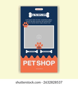 Modelo De Mídia Social Pet Shop, Pet Grooming E Pet Store