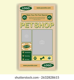 Modelo De Mídia Social Pet Shop, Pet Grooming E Pet Store
