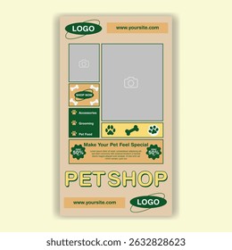 Modelo De Mídia Social Pet Shop, Pet Grooming E Pet Store