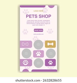 Modelo De Mídia Social Pet Shop, Pet Grooming E Pet Store
