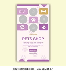 Modelo De Mídia Social Pet Shop, Pet Grooming E Pet Store