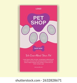 Modelo De Mídia Social Pet Shop, Pet Grooming E Pet Store