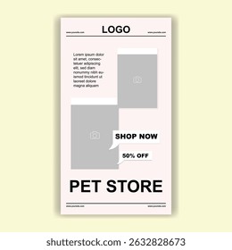 Modelo De Mídia Social Pet Shop, Pet Grooming E Pet Store