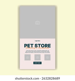 Modelo De Mídia Social Pet Shop, Pet Grooming E Pet Store