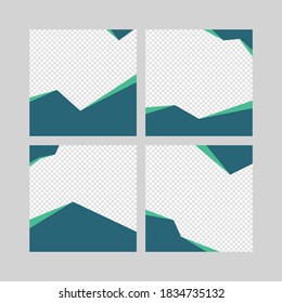 Social media template photo post abstract design editable vector