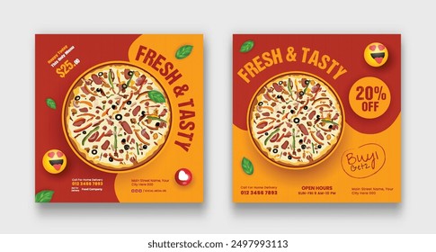 Plantilla de pizza en redes sociales